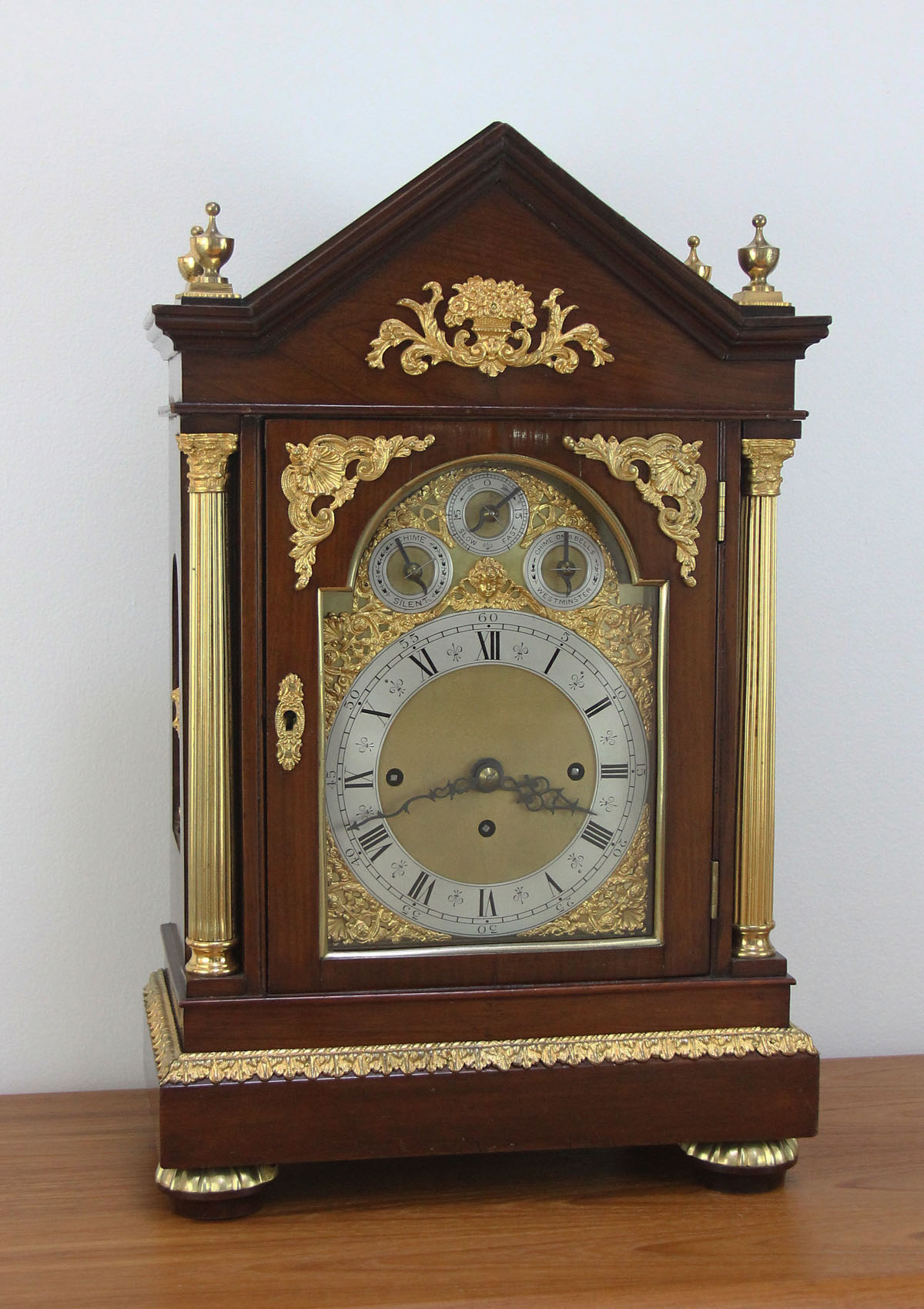 English Triple Fusee Bracket Clock